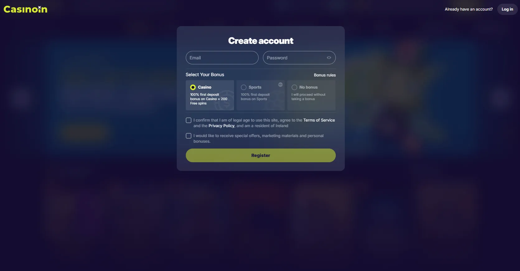casinoin login και εγγραφή λογαριασμού βήματα casinoin login και εγγραφή λογαριασμού
